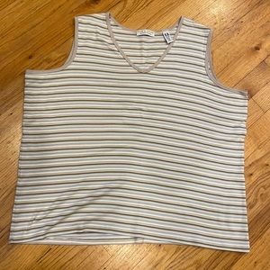 Lord and Taylor Pima Cotton Striped Tank-Size 2X